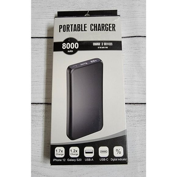 Unbranded Other - 8000mAh Portable Charger Power Bank Charge 2 Devices At The Same Time
